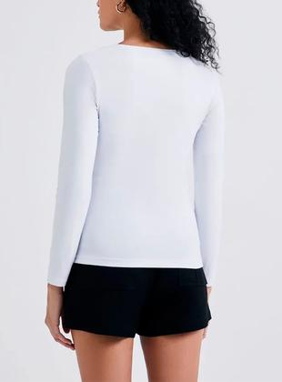 Imagem de Blusa Manga Longa Hering 4D8A Feminina Gola V Algodão (Antiga 02J5) T. P/EXG