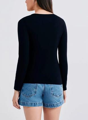 Imagem de Blusa Manga Longa Hering 4D8A Feminina Gola V Algodão (Antiga 02J5) T. P/EXG