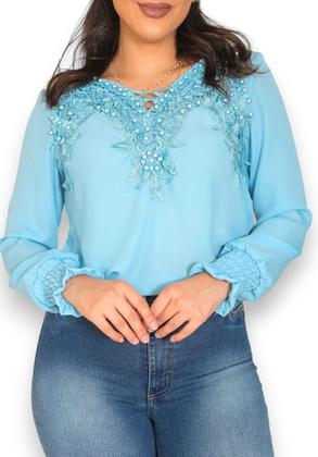 Imagem de Blusa Manga Longa Plus Size Social Executiva SKU:BMLP19