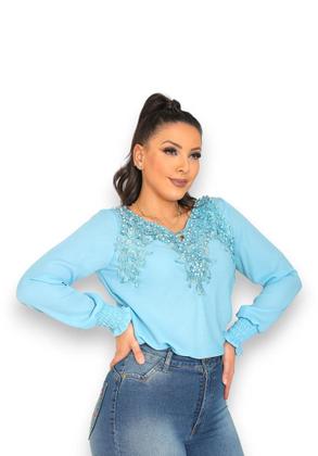 Imagem de Blusa Manga Longa Plus Size Social Executiva SKU:BMLP19