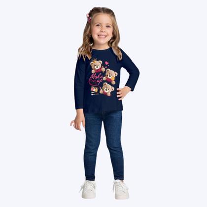 Imagem de Blusa Manga Longa Ursinho Infantil Menina Kyly 1000748
