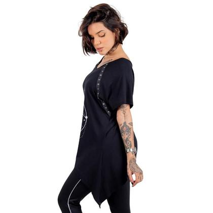 Imagem de Blusa Maxi Feminina Assimétrica Estampa Mandala Despojada