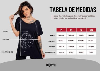 Imagem de Blusa Maxi Feminina Assimétrica Estampa Mandala Despojada