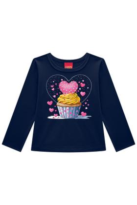 Imagem de Blusa Menina Manga Longa Estampa Cupcake em Algodão Kyly