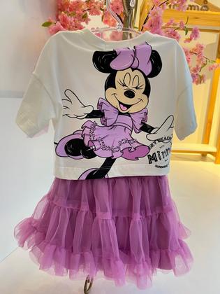 Imagem de Blusa Minnie Feliz Com Laço em Tule Animê