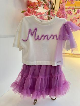 Imagem de Blusa Minnie Feliz Com Laço em Tule Animê
