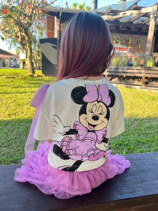 Imagem de Blusa Minnie Feliz Com Laço em Tule Animê