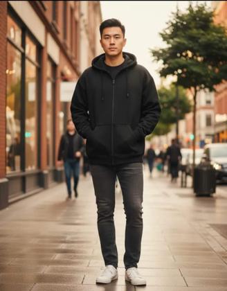 Imagem de Blusa Moletom até o G8 Plus Size com ziper masculino feminino +capuz + bolso