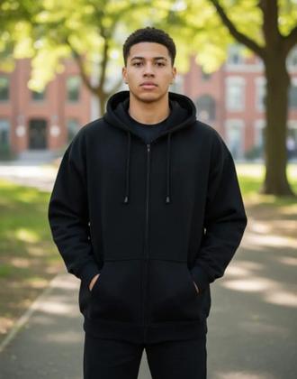 Imagem de Blusa Moletom até o G8 Plus Size com ziper masculino feminino +capuz + bolso