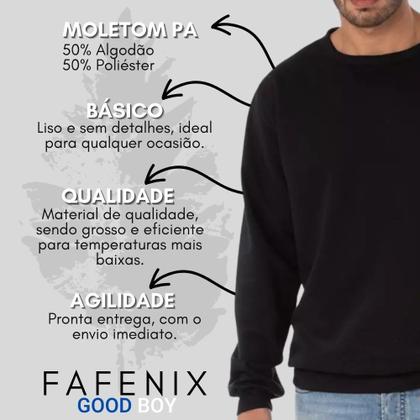 Imagem de Blusa Moletom Básica Lisa Unissex Fafenix 01 Unidade