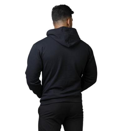 Imagem de Blusa Moletom Bolso Canguru Com Capuz Masculino Básico Liso Frio