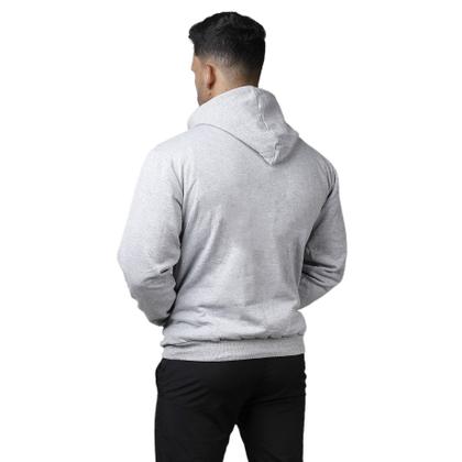 Imagem de Blusa Moletom Bolso Canguru Com Capuz Masculino Básico Liso Frio