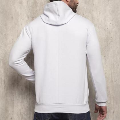 Imagem de Blusa Moletom Canguru Com Capuz Casaco de Frio Quente Flanelado Algodão Sem Estampa