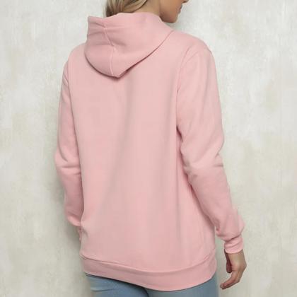 Imagem de Blusa Moletom Canguru Com Capuz Casaco de Frio Quente Flanelado Algodão Sem Estampa