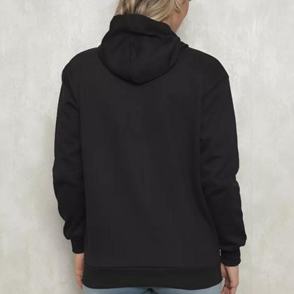 Imagem de Blusa Moletom Canguru Com Capuz Casaco de Frio Quente Flanelado Algodão Sem Estampa