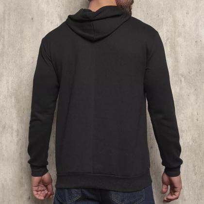 Imagem de Blusa Moletom Canguru Com Capuz Casaco de Frio Quente Flanelado Algodão Sem Estampa