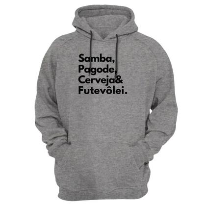 Imagem de Blusa Moletom Capuz Frase Samba Pagode Cerveja Futevôlei
