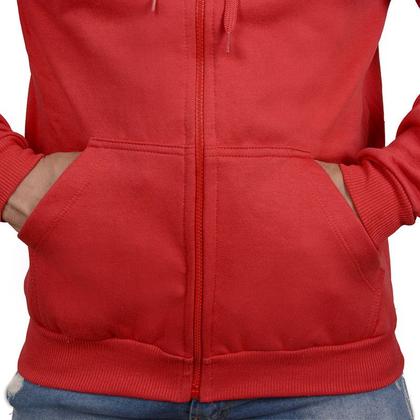 Imagem de Blusa Moletom Casaco Feminino Canguru Com Zíper