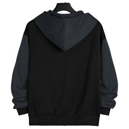 Imagem de Blusa Moletom de Zíper Com Capuz e Bolso Canguru 2 Cores Estilo Casual Masculino Liso