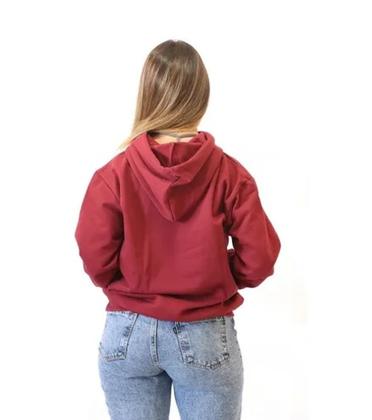 Imagem de Blusa Moletom Flanelado liso Masculino e Feminino blusa de frio Casaco Canguru com Bolso e Capuz 154