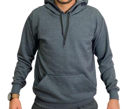 Imagem de Blusa Moletom Flanelado liso Masculino e Feminino blusa de frio Casaco Canguru com Bolso e Capuz 154