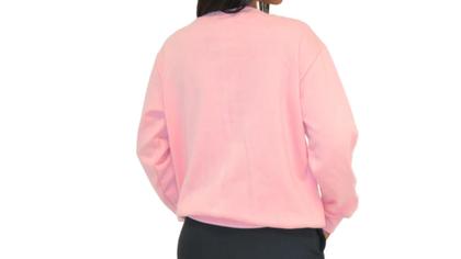Imagem de Blusa Moletom Flanelado Unissex Gola Careca Sem Capuz Rosa