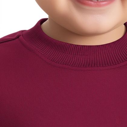 Imagem de Blusa Moletom Infantil Bebe Flanelado Bordo Punho Basico 1 A 3 Anos Unissex Frio Inverno dia a dia Confortável Macio Costura Reforçada Baby Deluxe