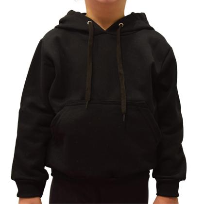 Imagem de Blusa Moletom Infantil Flanelado Liso Canguru Capuz Unissex