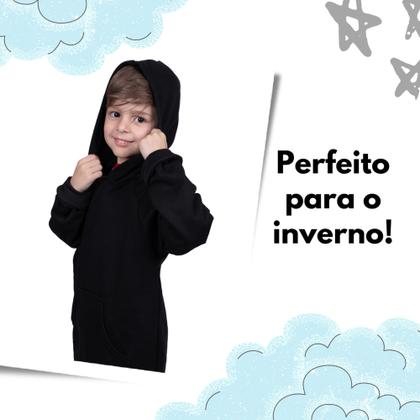Imagem de Blusa Moletom Infantil Liso Premium Algodão Felpudo Várias Cores 