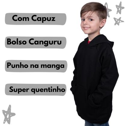 Imagem de Blusa Moletom Infantil Liso Premium Algodão Felpudo Várias Cores 