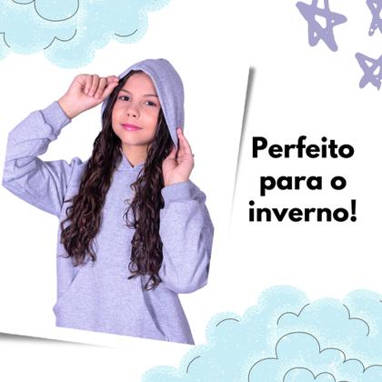Imagem de Blusa Moletom Infantil Liso Premium Algodão Felpudo Várias Cores 