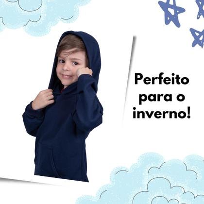 Imagem de Blusa Moletom Infantil Liso Premium Algodão Felpudo Várias Cores 