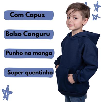 Imagem de Blusa Moletom Infantil Liso Premium Algodão Felpudo Várias Cores 