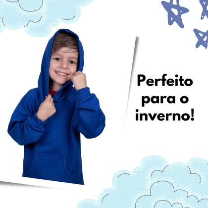 Imagem de Blusa Moletom Infantil Liso Premium Algodão Felpudo Várias Cores 