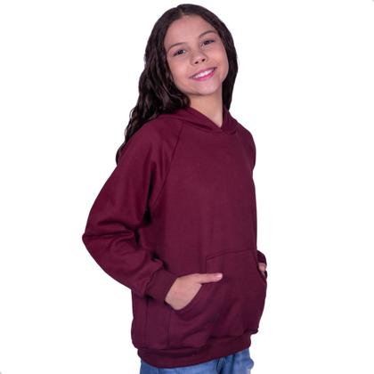 Imagem de Blusa Moletom Infantil Liso Premium Algodão Felpudo Várias Cores 