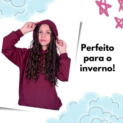 Imagem de Blusa Moletom Infantil Liso Premium Algodão Felpudo Várias Cores 
