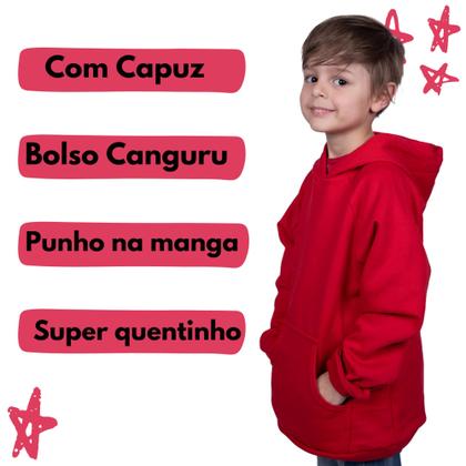 Imagem de Blusa Moletom Infantil Liso Premium Algodão Felpudo Várias Cores 