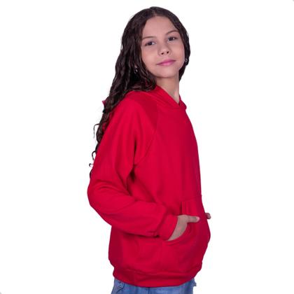 Imagem de Blusa Moletom Infantil Liso Premium Algodão Felpudo Várias Cores 