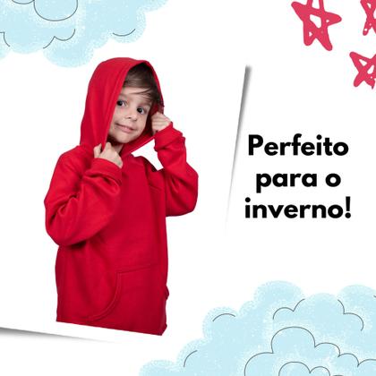 Imagem de Blusa Moletom Infantil Liso Premium Algodão Felpudo Várias Cores 