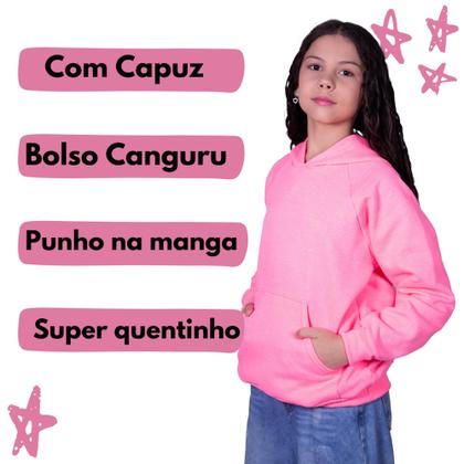 Imagem de Blusa Moletom Infantil Liso Premium Algodão Felpudo Várias Cores 