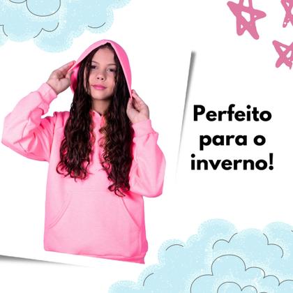Imagem de Blusa Moletom Infantil Liso Premium Algodão Felpudo Várias Cores 