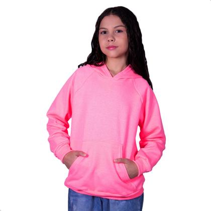 Imagem de Blusa Moletom Infantil Liso Premium Algodão Felpudo Várias Cores 