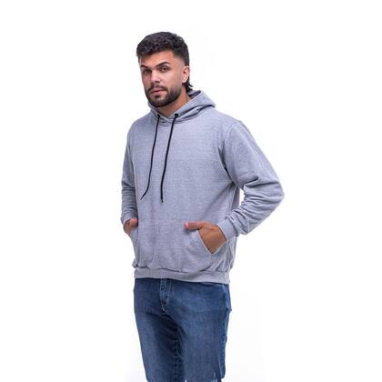 Imagem de Blusa Moletom Liso Canguru Com Capuz Bolso Masculino