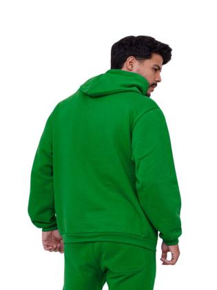 Imagem de Blusa Moletom Masculino Com Bolso Canguru Com Capuz - Verde