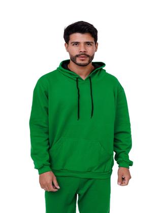 Imagem de Blusa Moletom Masculino Com Bolso Canguru Com Capuz - Verde