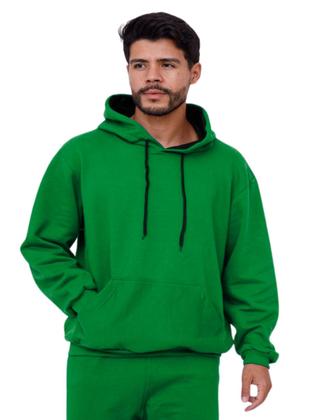 Imagem de Blusa Moletom Masculino Com Bolso Canguru Com Capuz - Verde