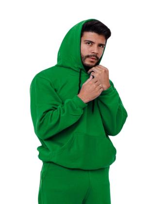 Imagem de Blusa Moletom Masculino Com Bolso Canguru Com Capuz - Verde