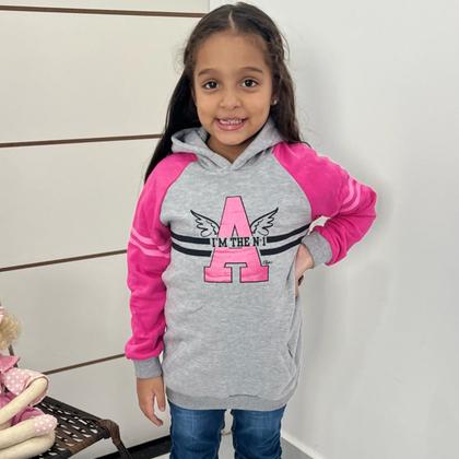 Imagem de Blusa Moletom Menina Fechada C/Touca Flanelada Com Punho