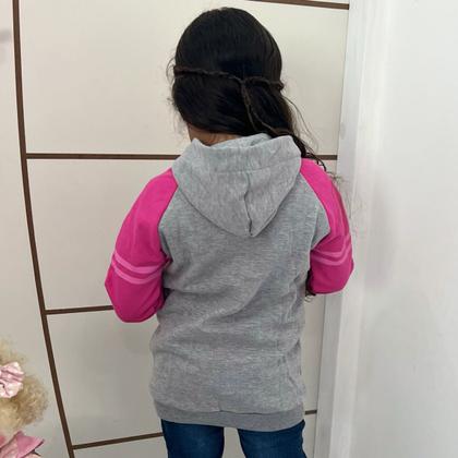 Imagem de Blusa Moletom Menina Fechada C/Touca Flanelada Com Punho