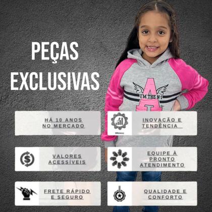Imagem de Blusa Moletom Menina Fechada C/Touca Flanelada Com Punho